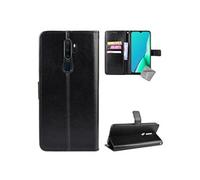 Housse etui coque pochette portefeuille pour Oppo A9 (2020) + verre trempe - NOIR -