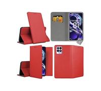 Housse etui coque pochette portefeuille pour Realme 8i / Narzo 50 4G + verre trempe - ROUGE MAGNET -