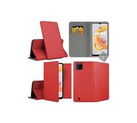 Housse etui coque pochette portefeuille pour Realme C11 2021 + film ecran - ROUGE MAGNET -