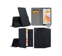 Housse etui coque pochette portefeuille pour Realme C11 2021 + verre trempe - NOIR MAGNET -