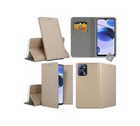 Housse etui coque pochette portefeuille pour Realme C35 / Narzo 50A Prime + verre trempe - OR MAGNET -