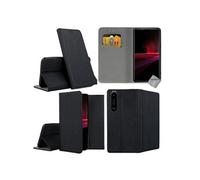 Housse etui coque pochette portefeuille pour Sony Xperia 1 III + verre trempe - NOIR MAGNET - - htdmobiles