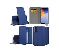 Housse etui coque pochette portefeuille pour Vivo Y72 5G / Y52 5G + film ecran - BLEU MAGNET -