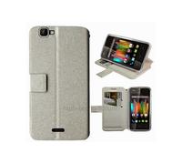 Housse etui coque pochette portefeuille pour Wiko Kite 4G + film ecran - BLANC