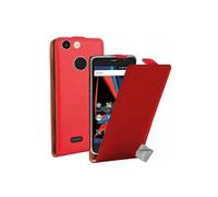 Housse etui coque pochette PU cuir fine pour Archos 55 Diamond Selfie + film ecran - ROUGE -