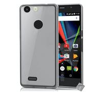 Housse etui coque pochette silicone gel fine pour Archos 55 Diamond Selfie + film ecran - BLANC TRANSPARENT