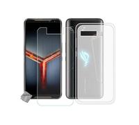 Housse etui coque pochette silicone gel fine pour Asus Rog Phone II ZS660KL + film ecran - BLANC TRANSPARENT -