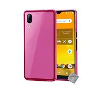 Housse etui coque pochette silicone gel fine pour Logicom Le Spark + film ecran - ROSE -