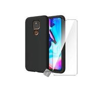 Housse etui coque pochette silicone gel fine pour Motorola Moto E7 Plus + film ecran - NOIR -