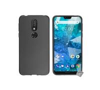 Housse etui coque pochette silicone gel fine pour Nokia 7.1 (2018) + verre trempe - NOIR -