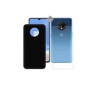 Housse etui coque pochette silicone gel fine pour OnePlus 7T + film ecran - NOIR -