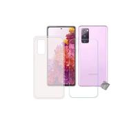 Housse etui coque pochette silicone gel fine pour Samsung Galaxy S20 FE 5G (Fan Edition) + verre trempe - BLANC TRANSPARENT -