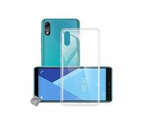 Housse etui coque pochette silicone gel fine pour Wiko Y51 + film ecran - BLANC TRANSPARENT -