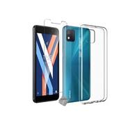 Housse etui coque pochette silicone gel fine pour Wiko Y52 + film ecran - BLANC TRANSPARENT -