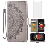 Housse Etui Coque pour LG Aristo 2 3 Plus/Rebel 4 LTE/Tribute Empire Dynasty/Zone 4/K8 Plus 2018 K8S/Fortune 2/Phonenix 4/Risio 3 + Film de protection d'écran inclus Aristo3+ Astro 2+ 3+ K8+ 4G Gris
