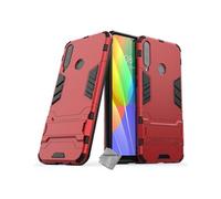 Housse etui coque rigide anti choc pour Huawei Y6p + film ecran - ROUGE -