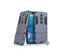 Housse etui coque rigide anti choc pour Nokia 7.1 (2018) + film ecran - BLEU FONCE -