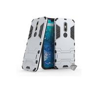 Housse etui coque rigide anti choc pour Nokia 7.1 (2018) + verre trempe - ARGENT -