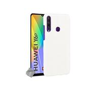 Housse etui coque rigide simili cuir crocodile pour Huawei Y6p + film ecran - BLANC -