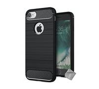 Housse etui coque silicone gel carbone pour Apple iPhone SE (2022) + verre trempe - NOIR -