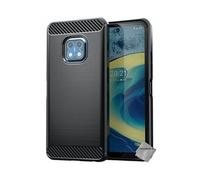 Housse etui coque silicone gel carbone pour Nokia XR20 5G + verre trempe - NOIR -