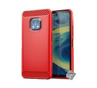 Housse etui coque silicone gel carbone pour Nokia XR20 5G + verre trempe - ROUGE -