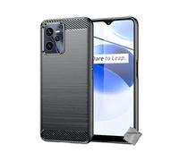 Housse etui coque silicone gel carbone pour Realme C35 / Narzo 50A Prime + film ecran - NOIR -