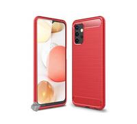 Housse etui coque silicone gel carbone pour Samsung Galaxy A32 5G + verre trempe - ROUGE -
