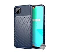 Housse etui coque silicone gel thunder pour Realme C11 2021 + verre trempe - BLEU FONCE -