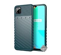Housse etui coque silicone gel thunder pour Realme C11 2021 + verre trempe - VERT -