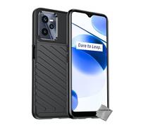 Housse etui coque silicone gel thunder pour Realme C35 / Narzo 50A Prime + verre trempe - NOIR -