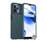 Housse etui coque silicone gel thunder pour Realme C35 / Narzo 50A Prime + verre trempe - VERT -