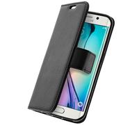 Housse Étui Folio Portefeuille pour Samsung Galaxy S6 Edge Noir