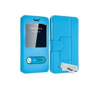 Housse Etui Folio Universel Double Fenêtre 3.8'' à 4.3'' - Turquoise