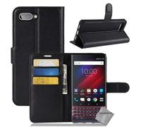 Housse etui portefeuille pour Blackberry Key2 LE + film ecran - NOIR