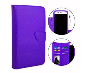 Housse Etui Portefeuille pour Motorola Edge 20 Pro Porte Cartes en éco-Cuir avec Double clapet intérieur et Fermeture magnétique - Violet