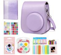 Housse Étui Pour Appareil Photo Instax Mini 12 11 9 8 8+, Avec Albums Photos, Ca es, Ca es Muraux, Filtre, Autocollants Kit D'Accessoires (Violet)[Camera1924]