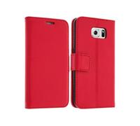 Housse Etui Folio Portefeuille pour Samsung Galaxy S6 - Rouge