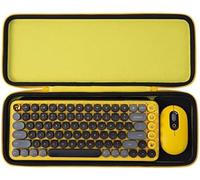 Housse Étui Rigide Portable pour Logitech Pop Icon Cambo/Pop Keys Clavier Mécanique sans Fil Bluetooth et la Souris Logitech,Jaune(Étui Uniquement)