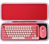 Housse Étui Rigide Portable pour Logitech Pop Icon Cambo/Pop Keys Clavier Mécanique sans Fil Bluetooth et la Souris Logitech,Rouge(Étui Uniquement)
