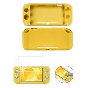 Housse Étui Silicone De Protection Pour Console Nintendo Switch Lite - Jaune + Protection Écran En Verre Trempé - Straße Game