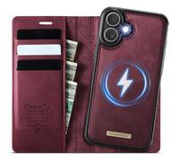 HOUSSE - ÉTUIZENATERRA-Compatible avec iPhone 17, étui 2-en-1 Magsafe amovible avec RFID, rouge