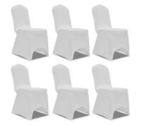 Housse extensible blanche pour chaise - VIDAXL - Lot de 6 - Pour chaises jusqu'à 100 cm - Déhoussable et lavable