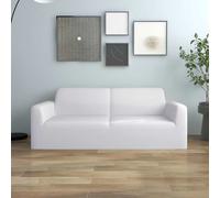 vidaXL Housse extensible pour canapé 332950 – 2 places Jersey polyester Blanc