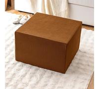 Housse Extensible Carrée pour Pouf/Repose-Pieds 30X30 24X24 35X35 cm Protection pour Repose-Pieds Pouf Canapé Décoratif (Marron Clair 33X33 cm/13X13 Pouces)