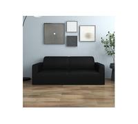 vidaXL Housse extensible pour canapé 2 places en jersey de polyester Noir 332933