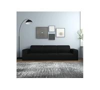 vidaXL Housse Extensible de Canapé 4 Places Protection de Meubles Couverture de Canapé Housse Extensible de Sofa Salon Noir Jersey de Polyester