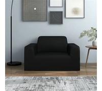 Housse extensible de canapé Noir Jersey de polyester Noir G