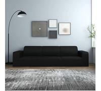 Housse extensible de canapé - vidaXL - 4 places - Noir - Jersey de polyester - 235-300 cm - Facile à nettoyer