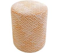 Housse Extensible Jacquard pour Petit Pouf Rond, Housse Antidérapante pour Tabouret, Protège-poussière pour Repose-Pieds, Utilisable Chambre Et Salon(StyleG,45x45cm/18x18in)